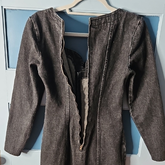 Vintage Paris Blues Women's Black Bodycon Mini Denim Dress 5 - Picture 6 of 13